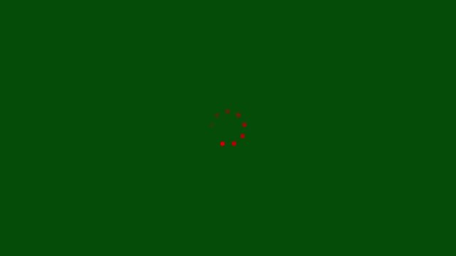 Red Loading wheel animation . Animation  circle loading gif video icon. Loading circle animation. Seamless Loop. Dots, circle and animation icon for Green background 4k stock  video.