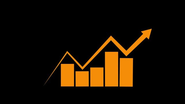 Statistics bars columns growth, arrow up. Finance, Bar graph going up, Profit concept, positive increase chart. growth chart arrow analytics icon.