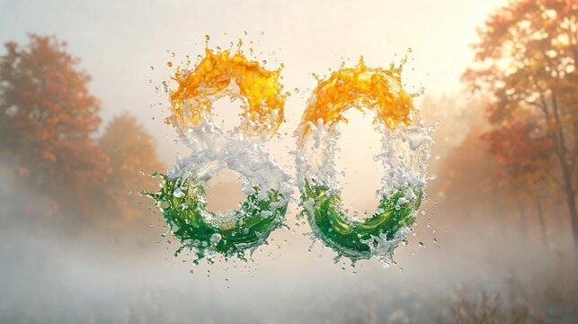 80th Indian Independence Day Number Isolated on White Background