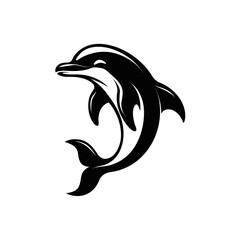Naklejka premium Graceful Dolphin jumping and Swimming in Ocean – Marine Wildlife Vector Illustration.