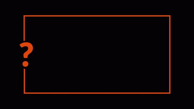 Question mark sign animation quiz trivia game competition question mark frame for quizzes on transparent background in 4k animation with alpha channel.