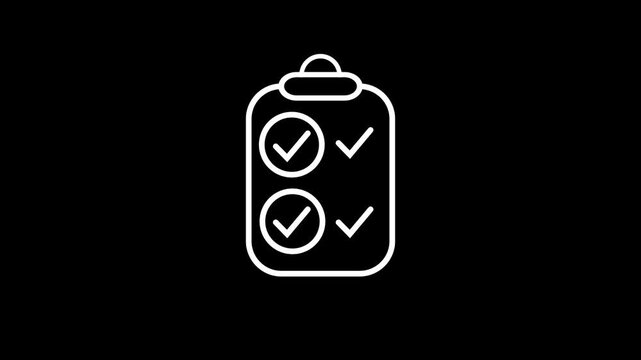 Clipboard Checklist Line Icon with Check~marks.animation..