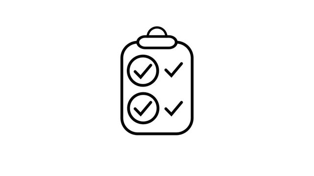 Clipboard Checklist Line Icon with Check~marks.animation..