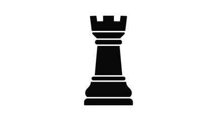 Chess Rook Silhouette In Black And White Minimalist Design Silhouette © Fhm