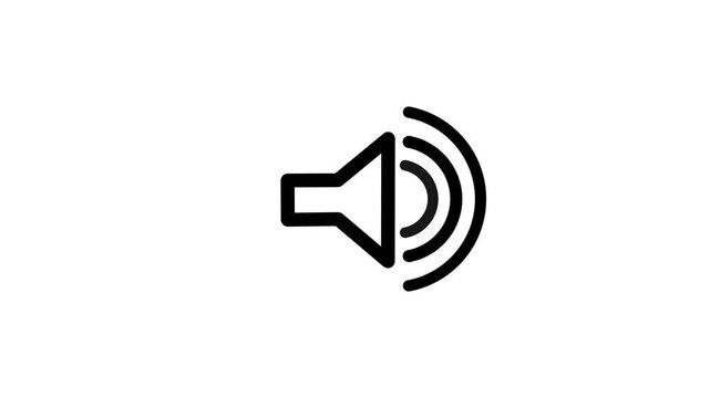 Speaker Volume Control UI Line Icon animation..