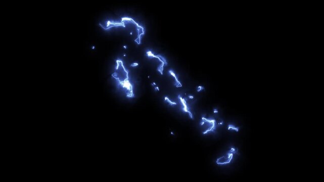 Glowing BAHAMAS Neon Map Motion Graphics isolated on Dark Background