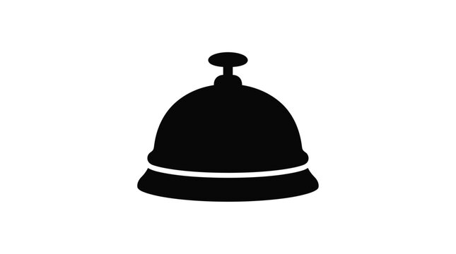 Hotel bell silhouette on a white background