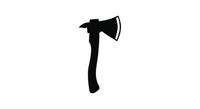 Blacksmith s axe with curved blade simple silhouette