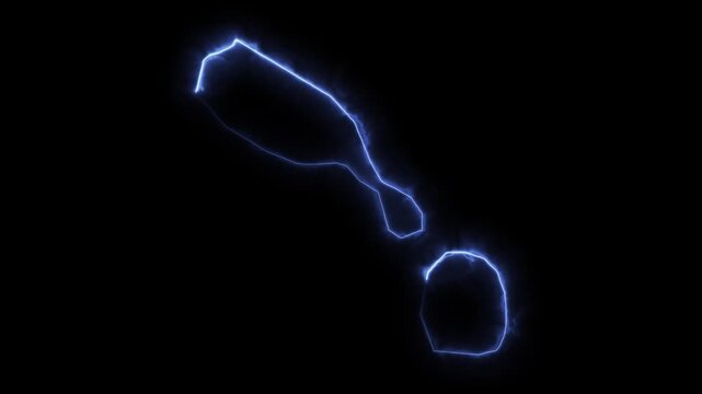 Glowing Saint Kitts and Nevis Neon Map Motion Graphics isolated on Dark Background