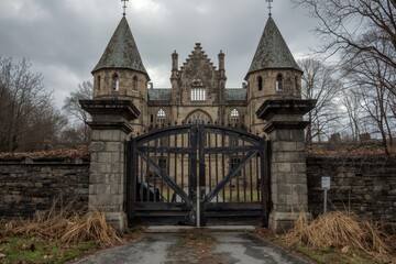 Obraz premium Abandoned Castle: The Gateway to Ruins