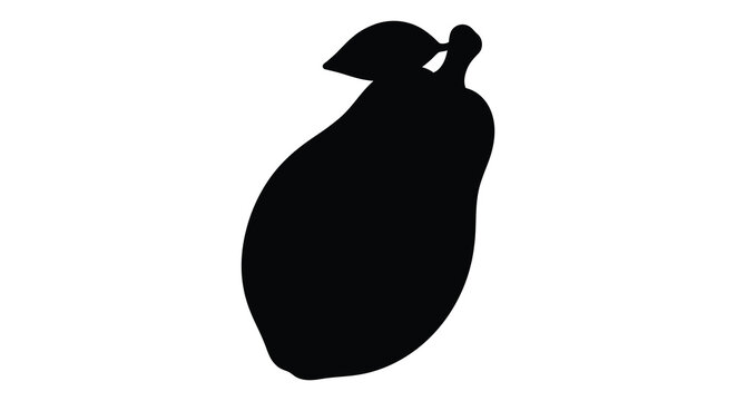 Mango Fruit With Leaf Black Silhouette mangos