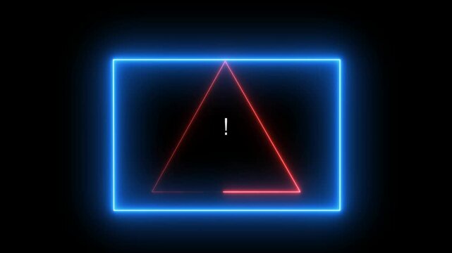 neon light Triangle animation video.4k stock video
