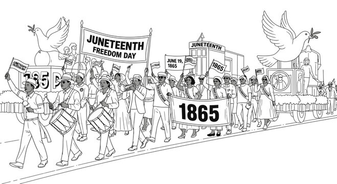 Juneteenth Freedom Day Parade Illustration