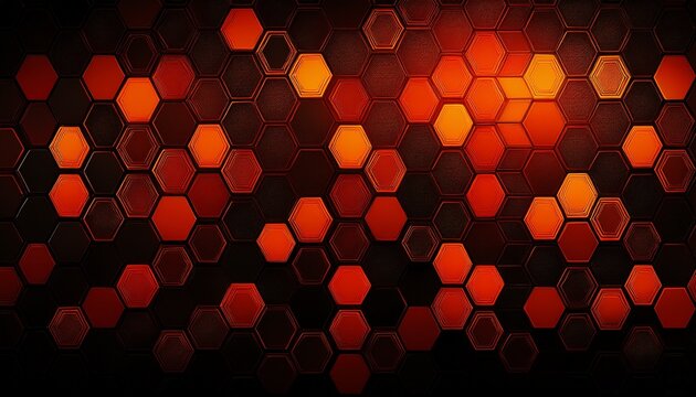 abstract dark background with red and orange geometric shapes honeycomb pattern grunge texture ideal for tech gaming or industrial designs