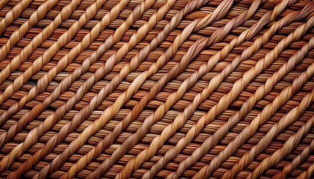 flat texture of raffia fiber weave pattern filling frame evenly