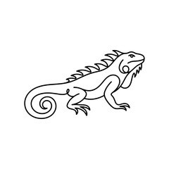 Obraz premium Iguana Collection Line Art Logo Vector Graphic