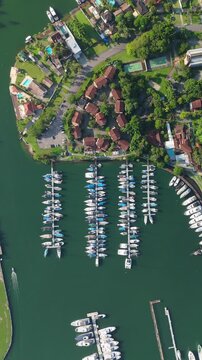 Aerial view of the Marina Bracuhy near the town of Angra dos Reis in Brazil
