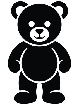 Black silhouette of a teddy bear simple vector illustration