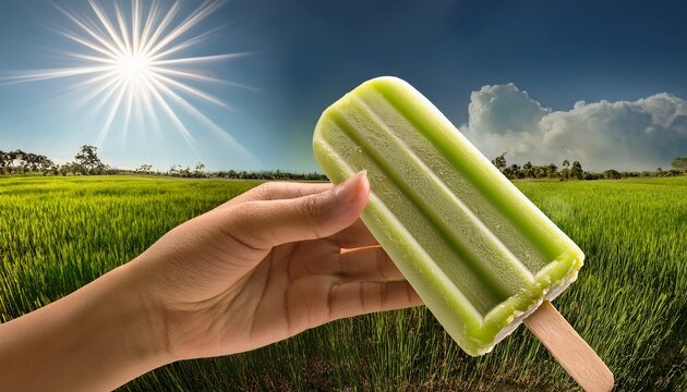 tasting a mung bean popsicle to cool off during the minor heat solar term