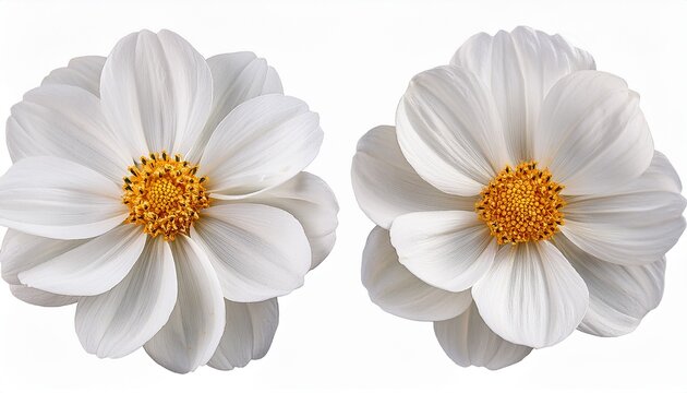 White Flower Isolated On Transparent Background Cutout