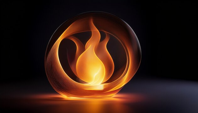 A Single Flame With A Compact Rounded Shape