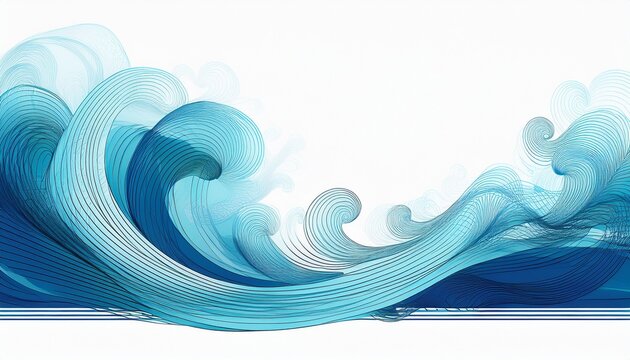 Wave Border On White Background