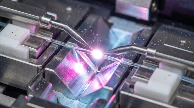 Microscopic Fiber Optic Fusion Splicer Arc Spark Fusing Silica Glass Optical Fibers