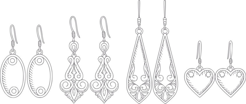 Colecci&oacute;n de aretes colgantes de dise&ntilde;o intrincado en varias formas y estilos