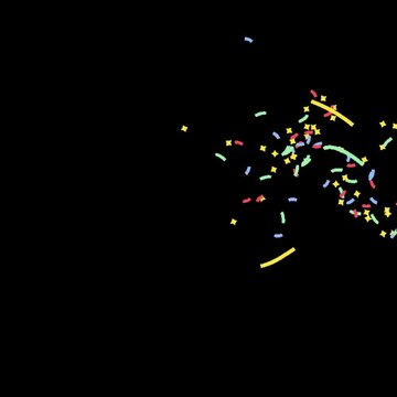 Confetti falling across a black background a celebratory vector illustration with scattered colorful particles particles celebration background holiday