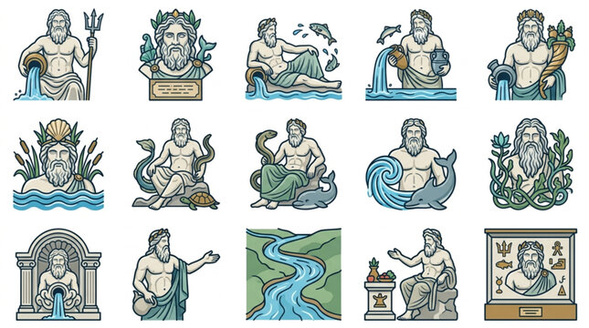 Collection of vintage mythological and nature illustrations.