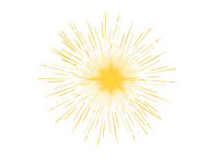 Fototapeta premium ​Bright golden sun ray burst element for creative logo graphic design and png overlays