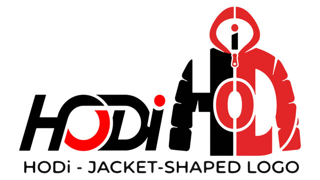 Modern jacket and hoodie logo design with letters HD stylized zipper coat icon for fashion brand identity isolated on transparent background abstract vector illustration 