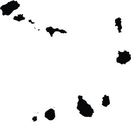 Fototapeta premium Cape Verde Islands map silhouette isolated on white background vector illustration minimal graphic design
