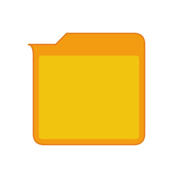 Abstract yellow folder file icon with speech bubble style tab directory minimalist