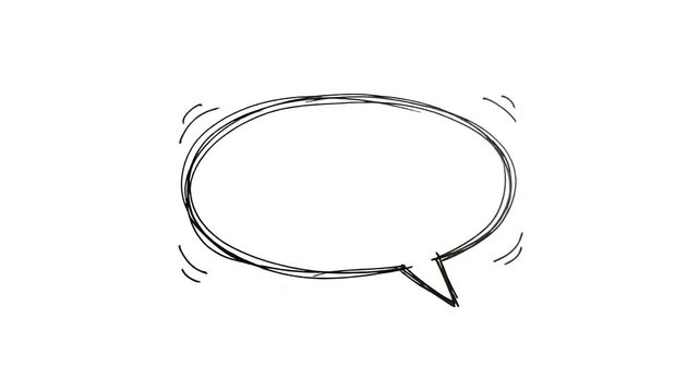 Speech Bubble Doodle Line Icon Animation Motion Graphic