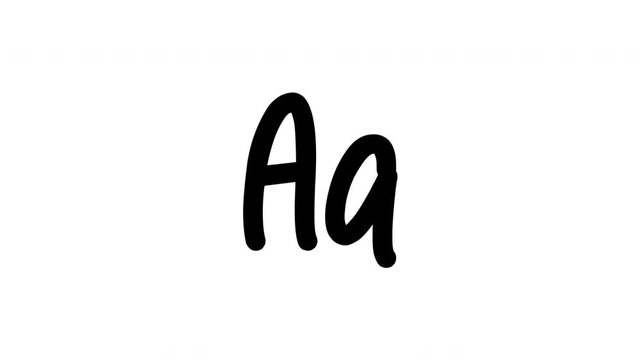 Animated Aa letter icon in the white background. Alpha channel 4k
