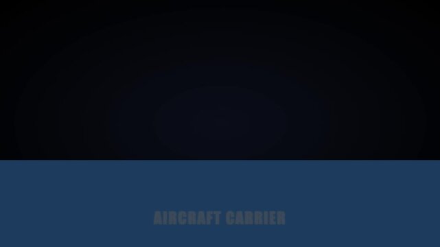 Aircraft carrier minimalist title card for military documentary and historical presentation animation 4k