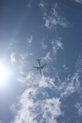 Naklejka premium airplane in the sky