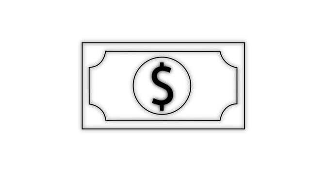 banknote of bitcoin virtual money business animation