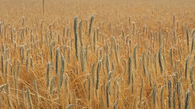 Golden wheat field with singing skylark bird sound background