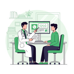 Fototapeta premium Doctor Explaining Medical Results To Patient During Consultation Session