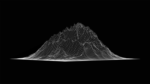Abstract Wireframe Wave Background &ndash; Editable EPS Vector Mesh Landscape Technology Design landscapes, digital terrain, particle grids, and futuristic line structures. UI design, posters, banners.