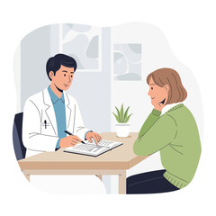 Obraz premium Doctor Consults With Patient During Health Checkup Professional Consultation Office Visit