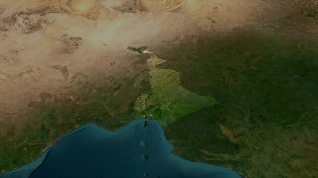  Zooming From World Map To CAMEROON, High Tech Colorful Map Animation