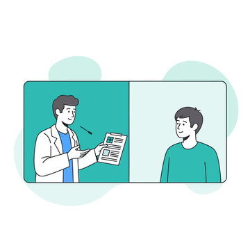 Doctor Consults Patient Virtually Explaining Medical Information Digitally