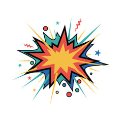Fototapeta premium Comic style explosive burst graphic with lightning bolts explosion colorful