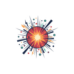 Comic book style explosive blast illustration with explosion, energetic © ALI