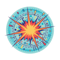 Abstract circular explosion graphic design with explosion circular isolated © ALI