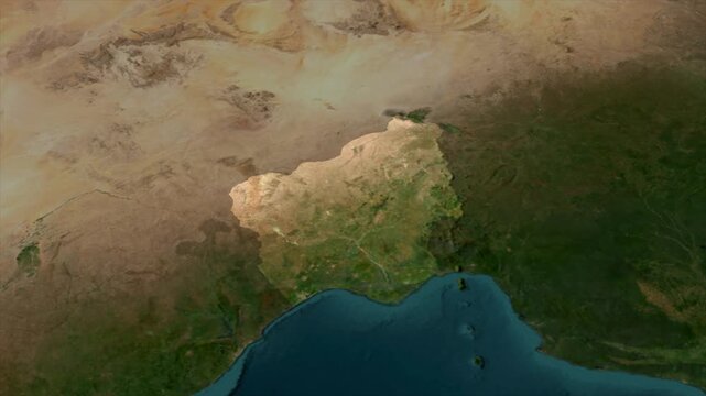  Zooming From World Map To NIGER, High Tech Colorful Map Animation