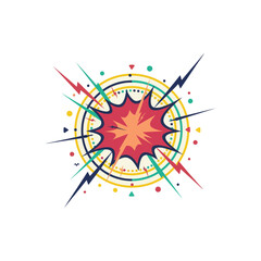 Abstract colorful comic book explosion effect icon with explosion, abstract © ALI